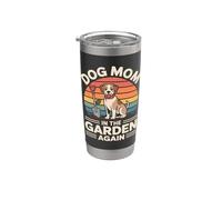 Dog Mom in the Garden Again Retro Gobelet isotherme en acier inoxydable double paroi