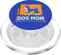 Dog Mom Retro Bleu Orange Style Milieu du siècle PopSockets PopGrip pour MagSafe