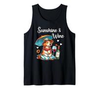 Dog Mom Wine Lover Sunshine Wine Drinking Summer Vibes Beach Débardeur