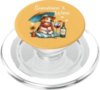 Dog Mom Wine Lover Sunshine Wine Drinking Summer Vibes Beach PopSockets PopGrip pour MagSafe