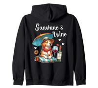 Dog Mom Wine Lover Sunshine Wine Drinking Summer Vibes Beach Sweat à Capuche