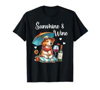 Dog Mom Wine Lover Sunshine Wine Drinking Summer Vibes Beach T-Shirt