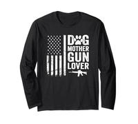 Dog Mother Gun Lover - Chien propriétaire de chiens Pro Guns Drapeau USA Manche Longue