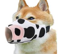 Dog Muzzle for Small Dogs, Cute Canvas Muzzle, Cow Print Dog Muzzle, 360 Degree Muzzle, Full Coverage Dog Muzzle, Protective Dog Muzzle, Adjustable Buckle Muzzle, Comfortable Dog Muzzle