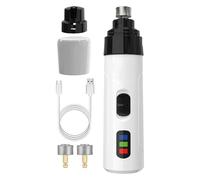 Dog Nail Grinder, Electric Pet Nails Trimmer, 7.09 Inches Super Quiet Grooming Tool & Lightweight Design, Claw Crusher for Puppies, Kittens, Dogs, Safe Toenail Grinding to Home and Professional Use
