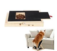 Dog Nail Scratch Board File - Wooden Nail Filing Pad, Dog Scratch Training Board With Treat Drawer | Paw Grooming Interactive Pet Enrichment For Home Corner Puppy Indoor Activity Developments