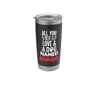 Dog Name Bingo - Tout ce dont vous avez besoin, c'est de l'amour ! Gobelet isotherme en acier inoxydable double paroi