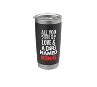 Dog Name King - Tout ce dont vous avez besoin, c'est de l'amour ! Gobelet isotherme en acier inoxydable double paroi