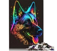 Dog Neon Animal Puzzle 1000 Pièces Educa Jouet en Bois Cadeau Unique De l'art De La Décoration Jeu Éducatif Challenge Toy Adultes Et Enfants À Partir De 14 Ans 1000pcs (75x50cm)