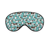 Dog on Green Sleep Eye Mask Couverture de sommeil douce Couverture de masque de sommeil avec les yeux bandés pour le voyage du sommeil