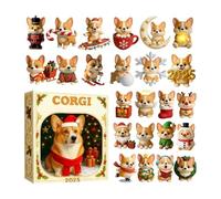 Dog Ornament Christmas Countdown Calendar - 24 Days Holiday Calendar, 2D Acrylic Dog Pendant, Holiday Thanksgiving Easter, Gift for Kids Teens Adults | Pet Themed Advent Calendars for Fun
