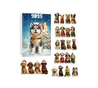 Dog Ornaments Christmas Calendar - 24 Day 2D Acrylic Puppy Pendants, Accessoires de décoration de vacances mignons | Décoration animale festive pour porte d'arbre Fenêtre École Dormitory Bureau Fête à