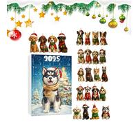 Dog Ornaments Christmas Calendar | 24 Day Acrylic Pendants | Festive Decoration Lightweight Holiday Puppy Ornament | For Thanksgiving Party Offices Home Room Door Window Tree School