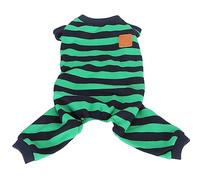 Dog Pajamas 4 Legged | Striped Pet Pajamas for Sleeping/Daily Use/Home | Breathable & Stretchy Dog Clothes for Warmth & Hair Control (M)