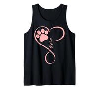 Dog Paw Pink Heartbeat Love Dogs for Pet Dog Mom Girls Women Débardeur