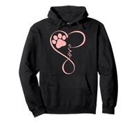 Dog Paw Pink Heartbeat Love Dogs for Pet Dog Mom Girls Women Sweat à Capuche