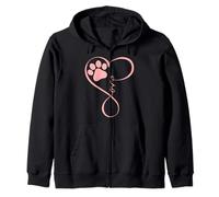 Dog Paw Pink Heartbeat Love Dogs for Pet Dog Mom Girls Women Sweat à Capuche