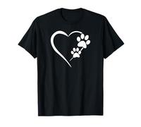Dog Paw Print Heart Lover Puppy Rescue T-Shirt