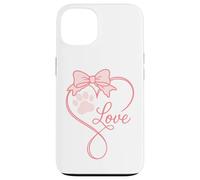 Dog Pawprint Coquette Bow Love Cute Paw Print Aesthetic Dogs Coque pour iPhone 13