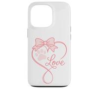 Dog Pawprint Coquette Bow Love Cute Paw Print Aesthetic Dogs Coque pour iPhone 13 Pro