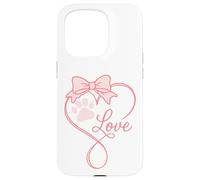 Dog Pawprint Coquette Bow Love Cute Paw Print Aesthetic Dogs Coque pour iPhone 15 Pro