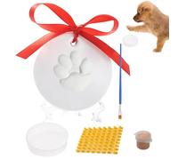 Dog Pawprint Ornament Kit, Clay Paw Print Kit Chiens - Clay Paw Print Modeling Set - Clay Keepsake Chiens, Pet Footprint Memorial Impression, Dog and