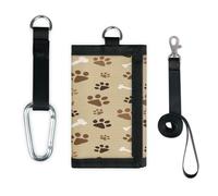 Dog Paws Bones Portefeuille fin et léger pour monnaie Marron