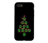 Dog Paws Print Christmas Tree for Dog Lovers Coque pour iPhone SE (2020) / 7/8