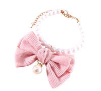 Dog Pearls Necklace Jewelry, Elegant Dog Collar with Bow, Adjustable Pet Pearl Necklace, Dog Jewelry for Special Occasions, Cute Dog Collar with Pearls, Pet Necklace with Bow Charm, Dog Accessories