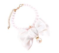 Dog Pearls Necklace Jewelry, Elegant Dog Collar with Bow, Adjustable Pet Pearl Necklace, Dog Jewelry for Special Occasions, Cute Dog Collar with Pearls, Pet Necklace with Bow Charm, Dog Accessories