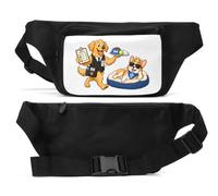 Dog Personal Assistant Serving Relaxed Boss Sac banane unisexe Noir
