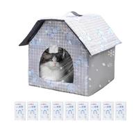 Dog Pet House - Cat Cooling House | Multi-Functional Cat Air Conditioner Hôuse | Waterproof Folding Bed with 9 Ice Packs for Medium Breed Kennel Crate Indoor Balcony Shed
