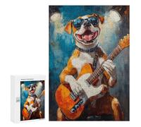 Dog Playing Guitar Art Print -2 Puzzle 1000 Pièces Educa Jouet en Bois Cadeau Unique Décoration Intérieure Jeu Éducatif Challenge Toy Adultes Et Enfants À Partir De 14 Ans 300 PCS