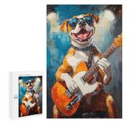 Dog Playing Guitar Art Print -2 Puzzle 1000 Pièces Educa Jouet en Bois Cadeau Unique Décoration Intérieure Jeu Éducatif Challenge Toy Adultes Et Enfants À Partir De 14 Ans 1000 PCS