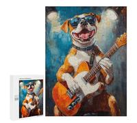 Dog Playing Guitar Art Print -2 Puzzle 500 Pièces Educa Jouet en Bois Cadeau Unique Décoration Intérieure Jeu Éducatif Challenge Toy Adultes Et Enfants À Partir De 14 Ans 500 PCS