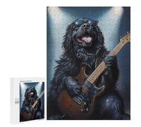 Dog Playing Guitar Art Print Puzzle 1000 Pièces Educa Jouet en Bois Cadeau Unique Décoration Intérieure Jeu Éducatif Challenge Toy Adultes Et Enfants À Partir De 14 Ans 500 PCS