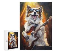 Dog Playing Guitar Art Print Puzzle 1000 Pièces Educa Jouet en Bois Cadeau Unique Décoration Intérieure Jeu Éducatif Challenge Toy Adultes Et Enfants À Partir De 14 Ans 1000 PCS