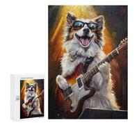 Dog Playing Guitar Art Print Puzzle 1000 Pièces Educa Jouet en Bois Cadeau Unique Décoration Intérieure Jeu Éducatif Challenge Toy Adultes Et Enfants À Partir De 14 Ans 300 PCS