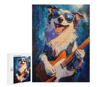 Dog Playing Guitar Painting Puzzle 1000 Pièces Educa Jouet en Bois Cadeau Unique Décoration Intérieure Jeu Éducatif Challenge Toy Adultes Et Enfants À Partir De 14 Ans 500 PCS
