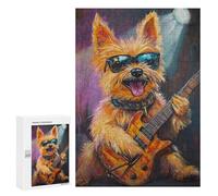 Dog Playing Guitar Painting Puzzle 1000 Pièces Educa Jouet en Bois Cadeau Unique Décoration Intérieure Jeu Éducatif Challenge Toy Adultes Et Enfants À Partir De 14 Ans 300 PCS