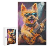 Dog Playing Guitar Painting Puzzle 1000 Pièces Educa Jouet en Bois Cadeau Unique Décoration Intérieure Jeu Éducatif Challenge Toy Adultes Et Enfants À Partir De 14 Ans 1000 PCS