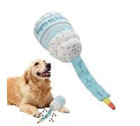 Dog Plush Toys - With Food Dispenser , 20x10x5cm Puppy Chew Toys Cake-Shaped - Puzzle With Sound Realistic Soft Interactive Aggressive Chewer Teething Pet Supplies For Home Park Training Yard Outdoor