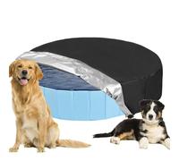 Dog Pool Cover, Round Pet Pool Protective, Compact Heavy Duty Dustproof Sunproof Trampoline Guard for Outdoor Use on Balcony, Beach, Deck, Garden, Park, Pets, Adults and Children, Black