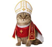 Dog Pope Costume, Cat Pope Costume, Pet Popes Outfit, Or Small Dogs Cats Outfit,for Pet Parties, Festival Celebrations and Entertainment, Washable, Easy to Dry (Cat,S*2-3kg)