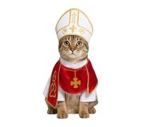 Dog Pope Costume, Cat Pope Costume, Pope Hat for Dog Cat Pet Outfit Costumes, Small Pet Outfit for Pet Parties, Festival Celebrations and Entertainment (Large)