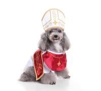 Dog Pope Costume, Pope Hat, Cat Popes Costume, Pet Costume Accessory for Small Dogs Cats Outfit, for Pet Parties, Festival Celebrations and Entertainment (shapeB,Large)