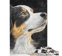 Dog Portrait in Black and White Puzzle 1000 Pièces Cadeau Unique Jeu Éducatif Défi Jouet À De Qualité Supérieure Peinture Art pour Adultes Enfants 1000pcs (38x26cm)