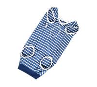 Dog Post-Operative Recovery Suit Size L, Blue White Stripes, Soft Comic Onesie for Small Medium Dogs, Easy Wear and Wash, 1 Pack(Color a,S)