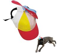 Dog Propeller Hat, Adjustable Rainbow Pet Cap with Helicopter Design for Cats & Dogs, Adorable Sunproof Breathable Dog Baseball Hat (Red, L)
