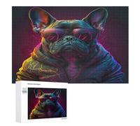 Dog Puzzles 1000 Pièces Adultes, Puzzle en Bois Jeux D'adresse pour Toute La Famille,Jeu De Team Building （75×50cm）